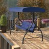 Flash Furniture Navy 3-Seater Convertible Canopy Patio Swing/Bed TLH-007-NV-GG